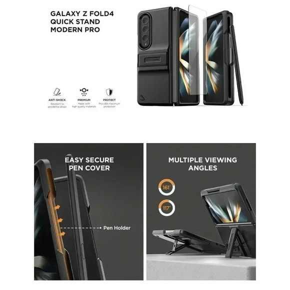 VRS Quick Stand Modern Pro Case for Galaxy Z Fold 4‎ 5G S Pen Holder Kickstand - Picture 6 of 9